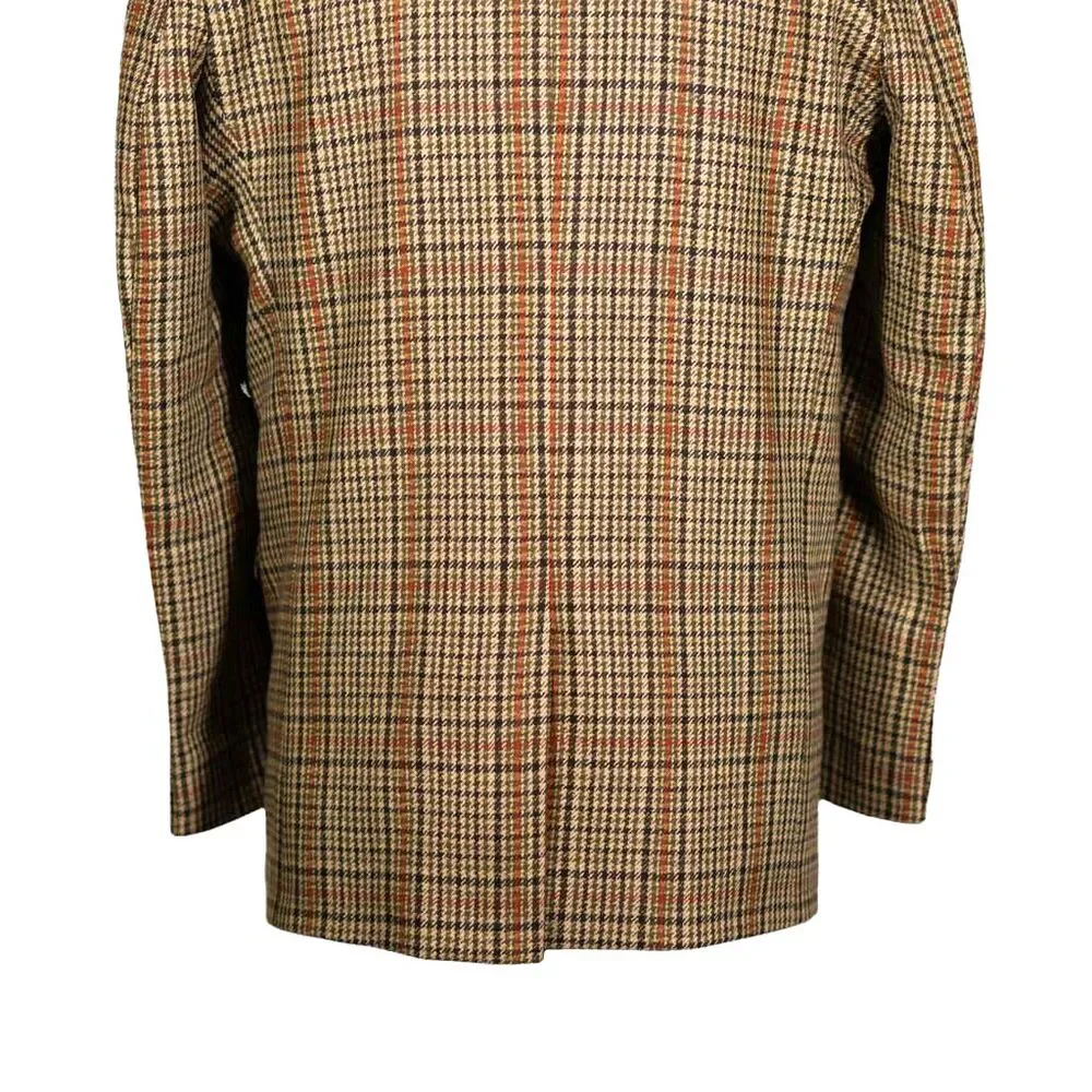 Mens Blazer Green Beige Orange Plaid Wool Formal Party Jacket Sport Coat 42R